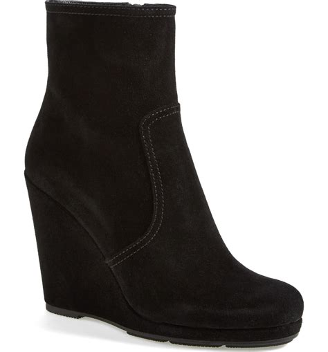 prada pull on booties suede|prada wedge boots suede.